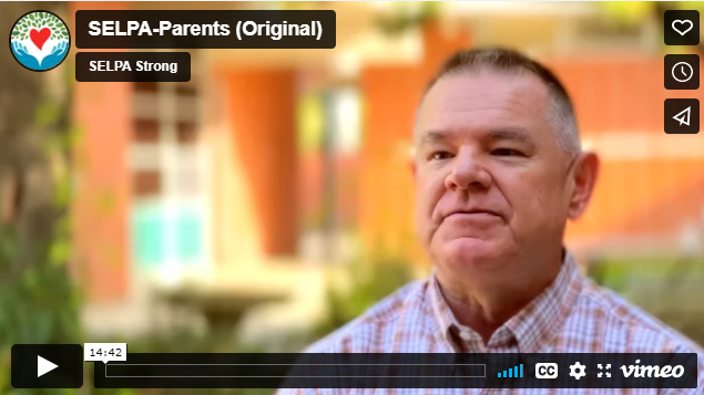 Thumbnail of a parent speaking that is the cover for the SELPA Parents video