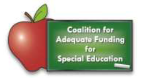 The Coalition for Adequate Funding for Special Education logo, apple with chalkboard